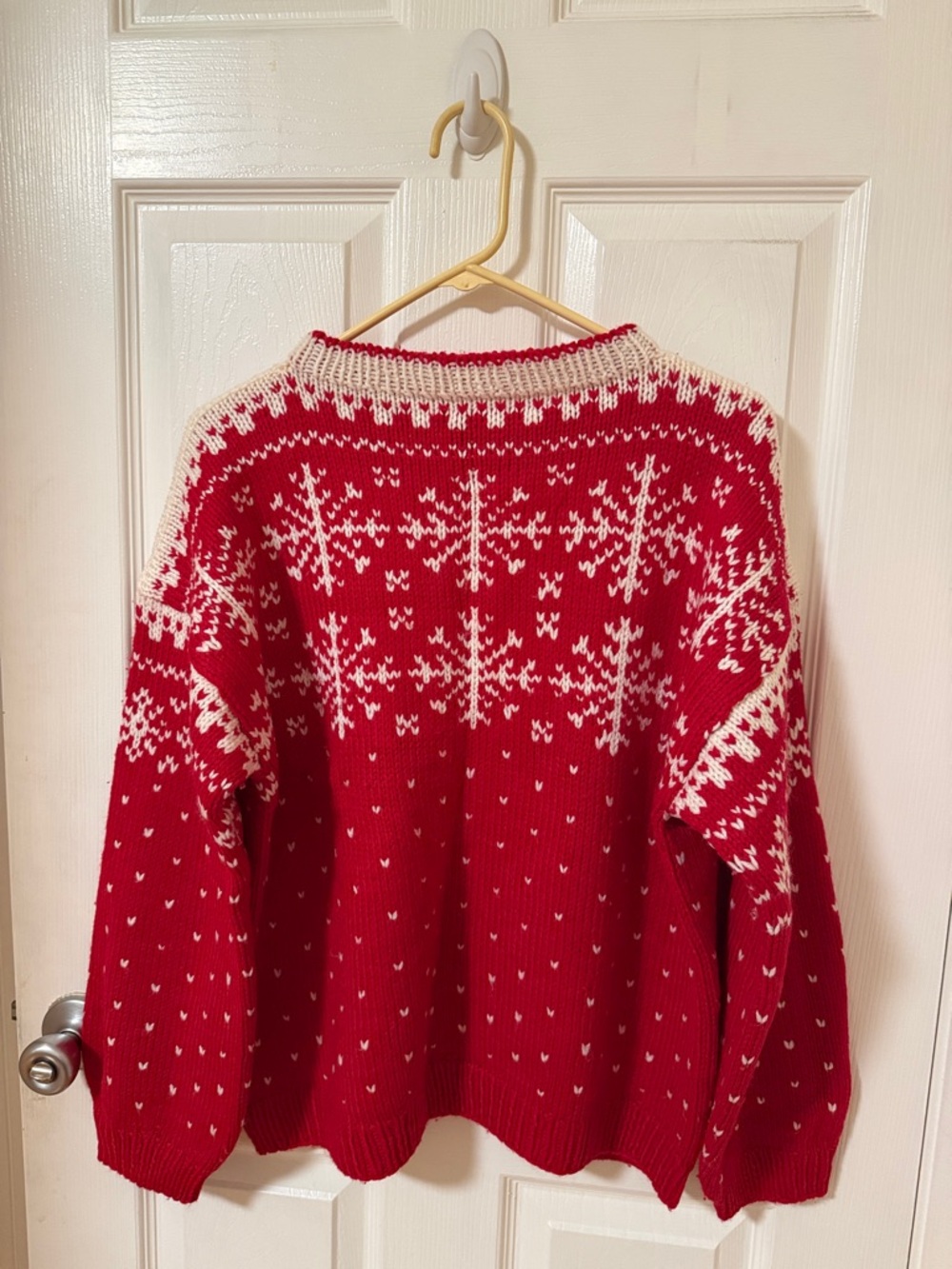 Cozy Red Crewneck Sweater - Women's